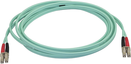 StarTech.com Aqua OM4 Duplex Multimode Fiber 3m/ 9 ft 100 Gb 50/125 OM4 Fiber LC to LC Fiber Patch Cable (450FBLCLC3)