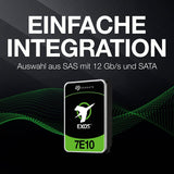 Seagate Exos 7E10 ST4000NM024B 4 TB Hard Drive - Internal - SATA (SATA/600) - Storage System, Video Surveillance System Device Supported - 7200rpm