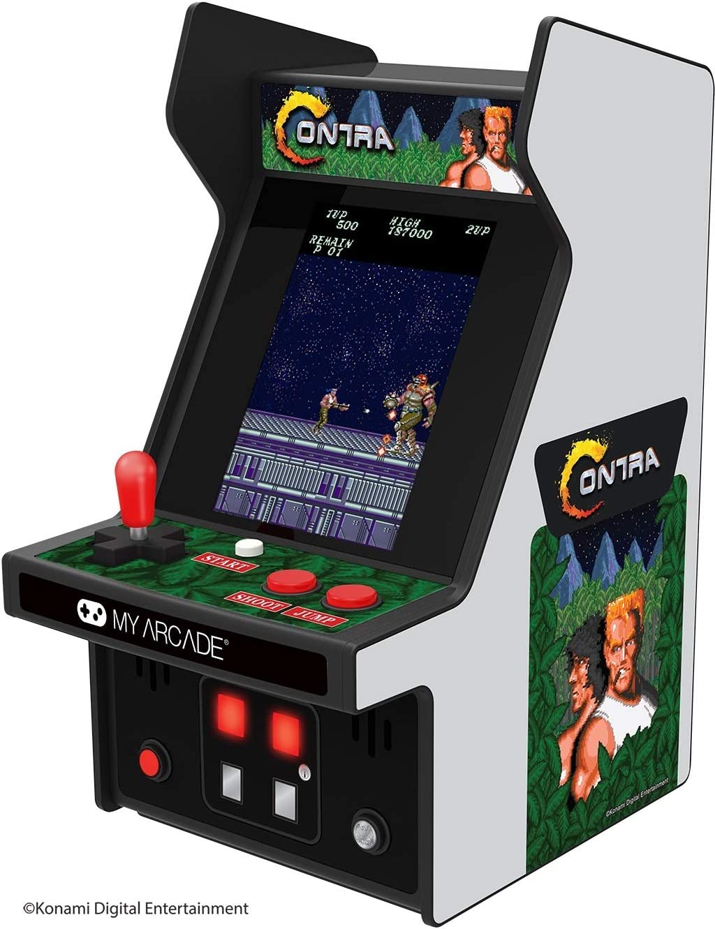 My Arcade Contra Micro Player, Fully Playable, Allows CO/VS Link for CO-OP Action, 6.75 Inch Collectible, Full Color Display, Battery or Micro USB Powered (DGUNL-3280) - Electronic Games Standard Edition