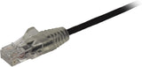 StarTech.com 6ft CAT6 Cable - Slim CAT6 Patch Cord - Black - Snagless RJ45 Connectors - Gigabit Ethernet Cable - 28 AWG - LSZH (N6PAT6BKS) Black 6 ft