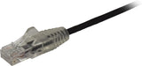 StarTech.com 10ft CAT6 Cable - Slim CAT6 Patch Cord - Black Snagless RJ45 Connectors - Gigabit Ethernet Cable - 28 AWG - LSZH (N6PAT10BKS) Black 10 ft