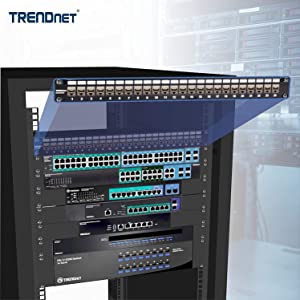 TRENDnet 24-Port Blank Keystone Shielded 1U Patch Panel, 1U 19" Rackmount Housing, Protects Against EMI/RFI Noise, Recommended with TC-K06C6A Cat6A Keystone Jacks (Sold Separately), Black, TC-KP24S 24 Port Blank Keystone