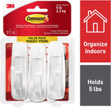 3M Compatible parts Command Large Hook Value Pack, 5 lb Capacity , 3 Hooks 6 Large Strips, (17003C-VP)