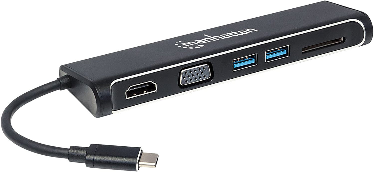 MANHATTAN Super Speed ??USB-C to HDMI/VGA 4-in-1 Docking Converter - 152631
