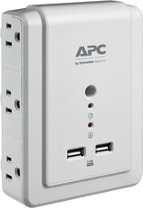 APC Wall Outlet Plug Extender, Surge Protector with USB Ports, P6WU2, (6) AC Multi Plug Outlet, 1080 Joule Surge Protection Beige + USB Charging