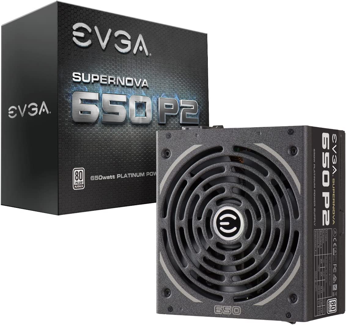 EVGA 220-P2-0650-X1 SuperNOVA 650 P2, 80+ PLATINUM 650W , Fully Modular , EVGA ECO Mode, 10 Year Warranty , Includes FREE Power On Self Tester, Power Supply ,Black P2 Supernova 650W