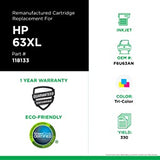Clover imaging group Clover Remanufactured Ink Cartridge Replacement for HP F6U63AN (HP 63XL) | Tri-Color | High Yield