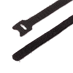 StarTech.com 6in Hook and Loop Cable Ties - 50 Pack - Black - Reusable Cable Straps - Adjustable and Flexible - Cord Organizer Tie/Wraps for Cable Management - Wire Loop Ties (B506I-HOOK-LOOP-TIES)