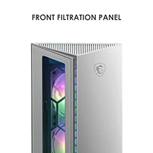 MSI MPG GUNGNIR 110R WHITE - Premium Mid-Tower Gaming PC Case - Tempered Glass Side Panel - ARGB 120mm Fans - Liquid Cooling Support up to 360mm Radiator - White Color Case