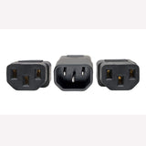 Tripp lite C14 Male to C13 Female Splitter, PDU Style - C14 to 2X C13, 10A, 100–250V, 18 AWG, 18 in, Black