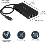 StarTech.com USB-C Multiport Adapter - USB-C Travel Docking Station with 4K HDMI - 60W Power Delivery Pass-Through, GbE, 2pt USB-A 3.0 Hub - Portable Mini USB Type-C Dock for Laptop (DKT30CHPD) Black 2x USB-A 3.0 | GbE