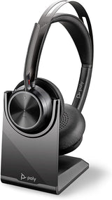 Poly - Voyager Focus 2 UC USB-A Headset with Stand (Plantronics) - Bluetooth (Stereo) Headset with Boom Mic - USB-A PC/Mac Compatible - Active Noise Canceling - Works w/ Teams, Zoom (Certified) &amp; More Headset + Charge Stand