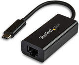 StarTech.com USB 3.1 Type C to Gigabit Ethernet Adapter – 10/100/1000 – Thunderbolt 3 Compatible – Windows and Mac – RJ45 LAN Network Converter (US1GC30B) Black Ethernet