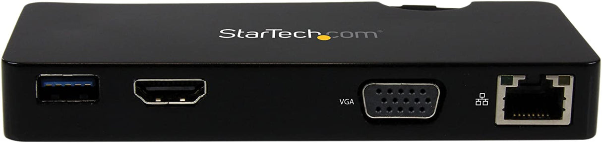 StarTech.com USB 3.0 to HDMI or VGA Adapter Dock - USB 3.0 Mini Docking Station w/ USB, GbE Ports - Portable Universal Laptop Travel Hub (USB3SMDOCKHV) 1x USB-A 3.0 | HDMI, VGA