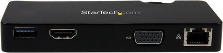 StarTech.com USB 3.0 to HDMI or VGA Adapter Dock - USB 3.0 Mini Docking Station w/ USB, GbE Ports - Portable Universal Laptop Travel Hub (USB3SMDOCKHV) 1x USB-A 3.0 | HDMI, VGA