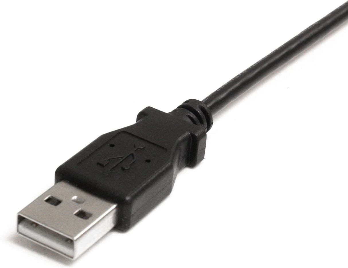 StarTech.com 3 ft. (0.9 m) Left Angle Mini USB Cable - USB 2.0 A to Left Angle Mini B - Black - Mini USB Cable (USB2HABM3LA) 3 ft / 1m Left Angle