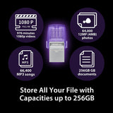 Kingston DataTraveler microDuo 3C 64GB USB-C &amp; USB-A Flash Drive | Speeds up to 200 MB/s | USB 3.2 Gen 1 | Duo Connector | DTDUO3CG3/64GB