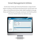 Dlink D-Link Systems 28-Port SmartPro Stackable PoE/PoE+ Switch &amp; 2 Gigabit SFP Ports and 2 10GbE SFP+ Ports (DGS-1510-28P), Black
