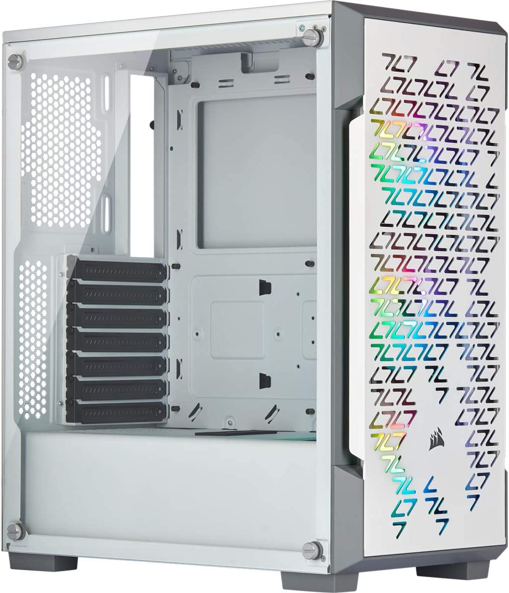 Corsair iCUE 220T RGB Airflow Tempered Glass Mid-Tower Smart Case, White White Case