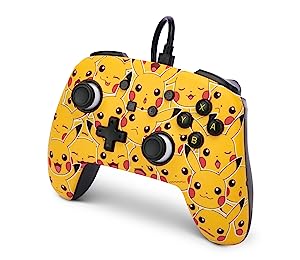 PowerA Enhanced Wired Controller for Nintendo Switch - Pikachu Moods, Gamepad, game controller, wired controller, officially licensed