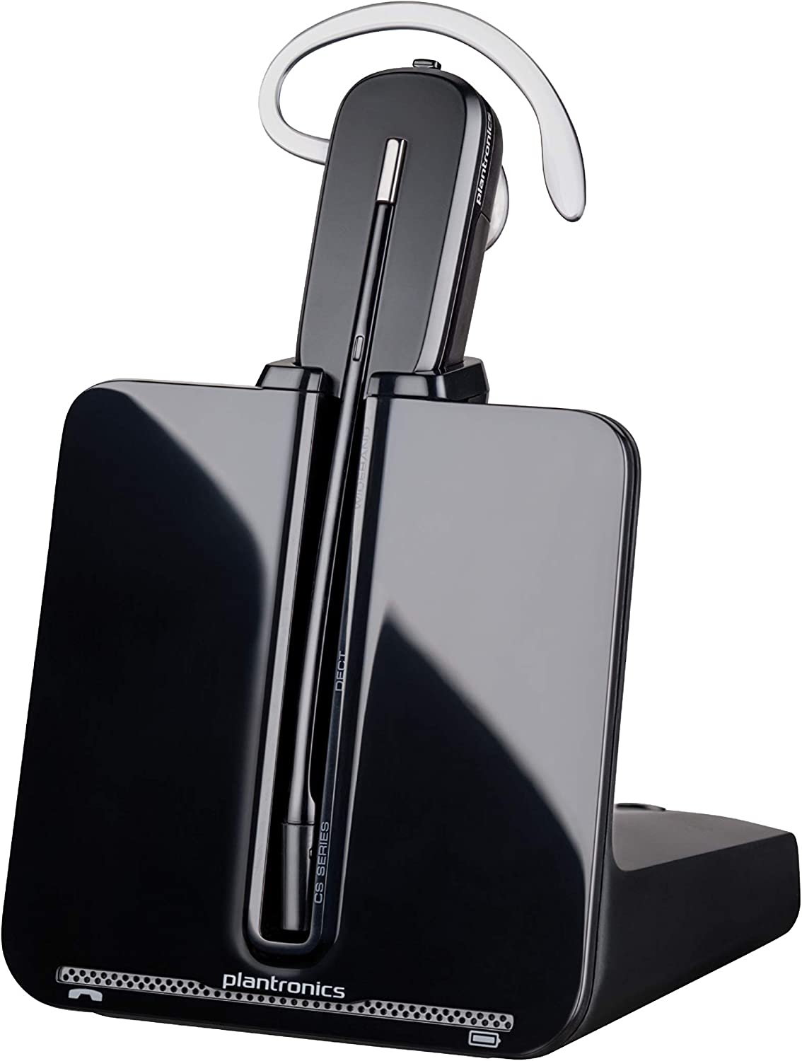 Plantronics - CS540 Wireless DECT Headset (Poly) - Single Ear (Mono) Convertible (3 wearing styles) - Connects to Desk Phone - Noise Canceling Microphone Headset Without Lifter