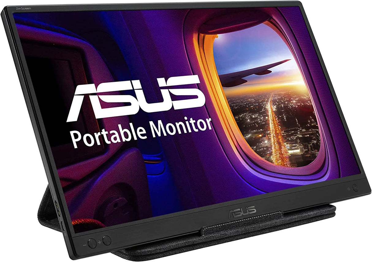 ASUS ZenScreen 15.6” 1080P Portable USB Monitor (MB166B)-Full HD,IPS, USB3.2, Anti-Glare Surface, USB-Powered, Flicker Free, Blue Light Filter, Tripod Mountable, Anti-Glare Surface, Protective Sleeve