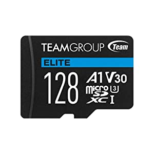 TEAMGROUP Elite A1 128GB Micro SDXC UHS-I U3 V30 A1 4K Read Speed up to 90MB/s High Speed Flash Memory Card with Adapter for Phone, Android Mobile Device, 4K Shooting, Switch TEAUSDX128GIV30A103 128GB Elite A1 U3 V30