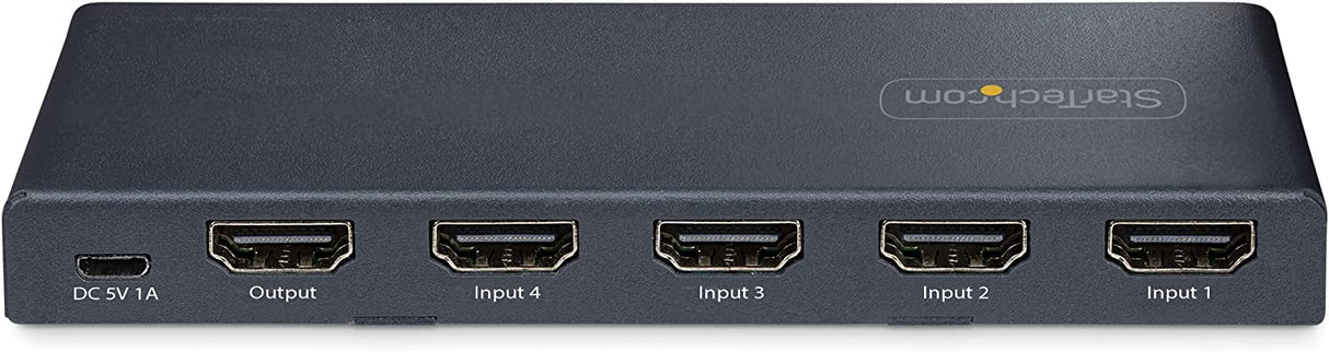 4-Port 8K HDMI Switch, HDMI 2.1 Switcher 4K 120Hz HDR10+, 8K 60Hz UHD, HDMI  Switch 4 In 1 Out, Auto/Manual Source Switching, Power Adapter and Remote