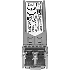 StarTech.com HPE 3CSFP91 Compatible SFP Module - 1000BASE-SX - 1GbE Multi Mode (MMF) Fiber Optic Transceiver - 1GE Gigabit Ethernet SFP - LC 550m - 850nm - DDM HPE 3812, 3824, 3848 (3CSFP91ST) 3CSFP91 0.5"x0.5"x2.2"