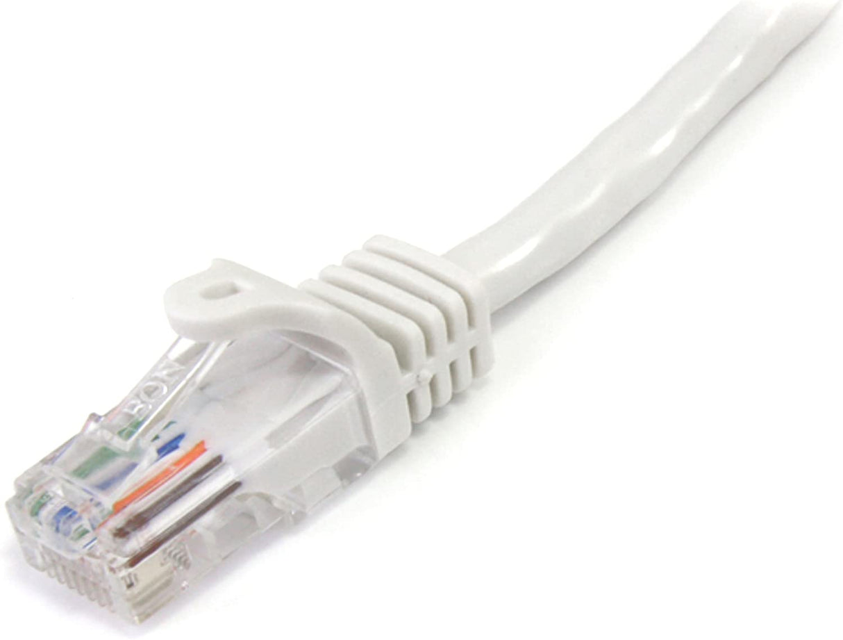 StarTech.com Cat5e Ethernet Cable - 25 ft - White- Patch Cable - Snagless Cat5e Cable - Long Network Cable - Ethernet Cord - Cat 5e Cable - 25ft (45PATCH25WH) 25 ft White