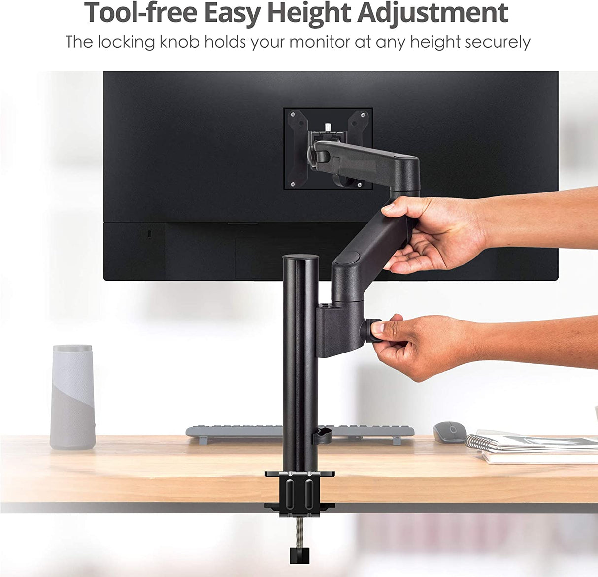 SIIG Dual Monitor Desk Mount, Replaceable Articulating Arm, 14" to 30", Fully Adjustable, Fits Flat/Curved Monitor, Load Bearing 17.6 lbs max Each, VESA 75x75 100x100, C-Clamp &amp; Grommet(CE-MT3E11-S1)