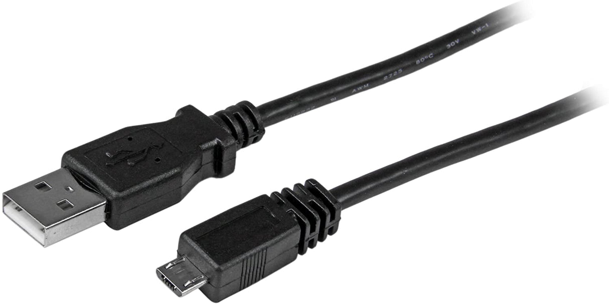 StarTech.com 1 ft. (0.3 m) USB to Micro USB Cable - USB 2.0 A to Micro B - Black - Micro USB Cable (UUSBHAUB1) 1 ft / 30cm Straight
