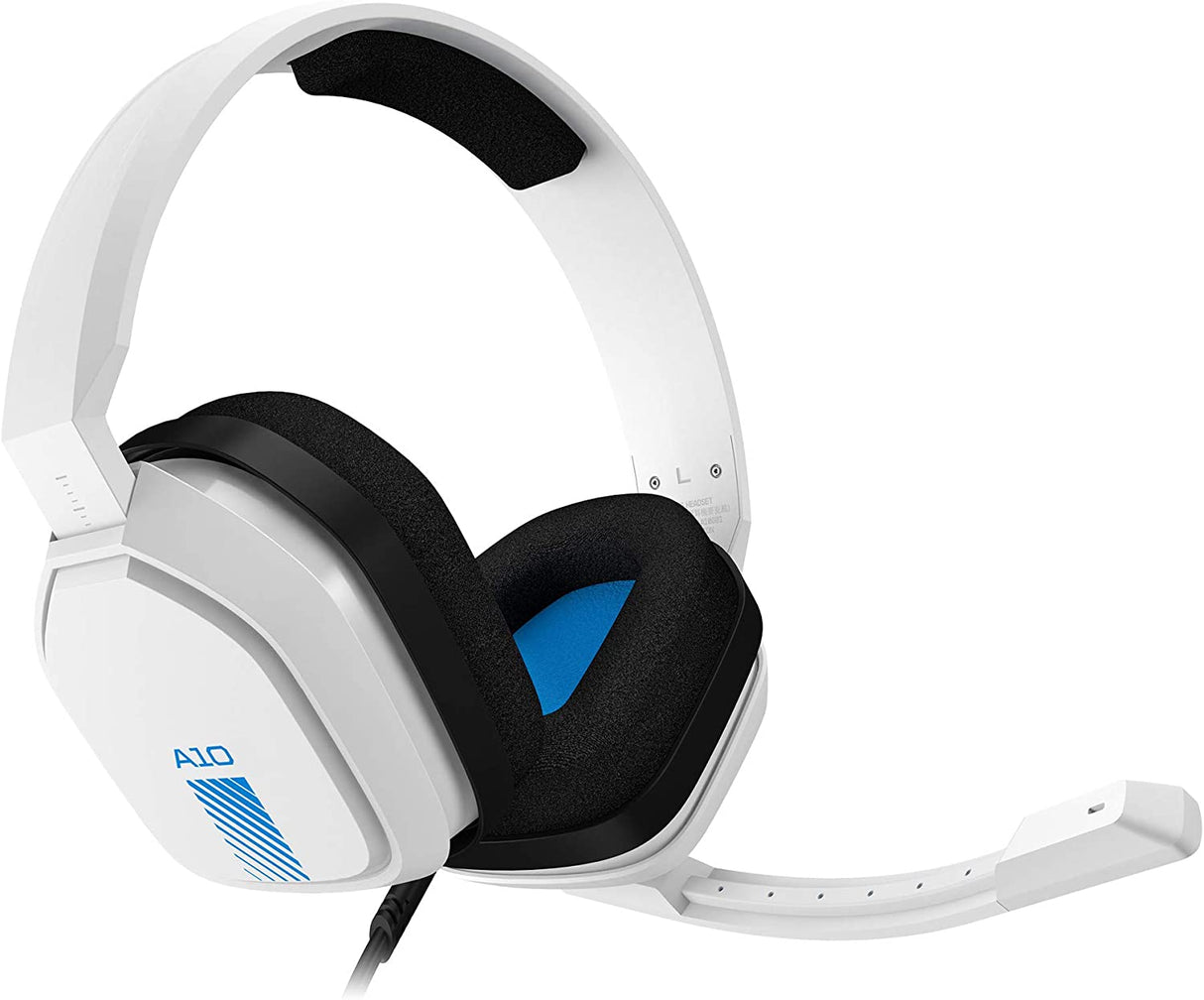 ASTRO Gaming A10 Wired Gaming Headset, Lightweight and Damage Resistant, ASTRO Audio, 3.5 mm Audio Jack, for Xbox Series X|S, Xbox One, PS5, PS4, Nintendo Switch, PC, Mac- White/Blue White Gen 1 Playstation/PC Headset Only