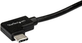 StarTech.com Right Angle USB-C Cable - 1m / 3 ft - Reversible - M/M - USB Type C Cable - USB-C Charge Cable - USB C to USB C Cable (USB2CC1MR), Black 3 ft/ 1 m Right Angle