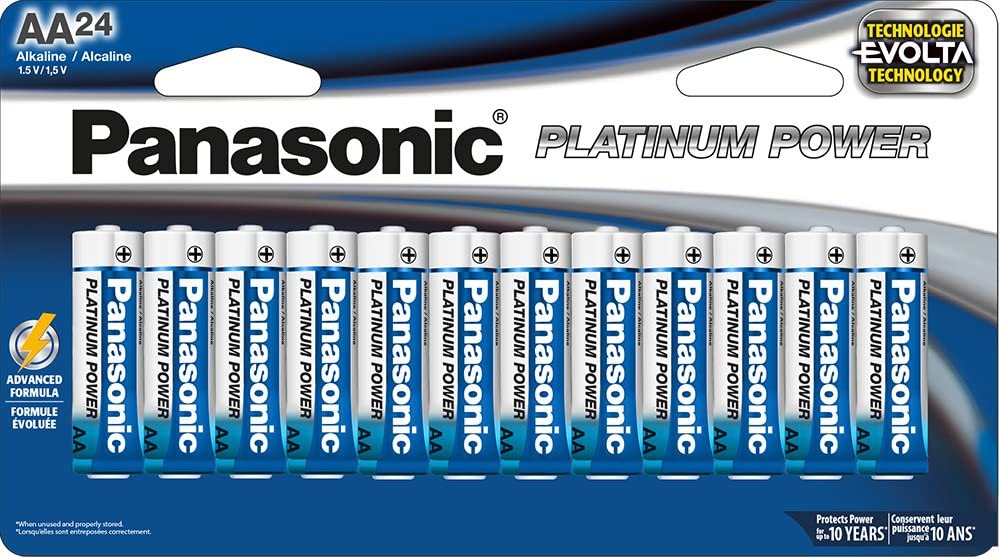 Panasonic Energy Corporation LR6XE/24B Platinum Power AA Alkaline Batteries, Pack of 24 24 Pack AA Batteries