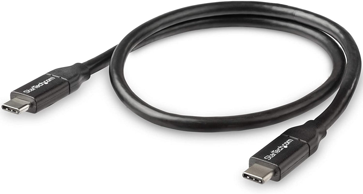 StarTech.com USB C to USB C Cable - 1.5 ft / 0.5m - 5A PD - White - USB 2.0 - USB-IF Certified - USB Type C Cable - USB C Charging Cable (USB2C5C50CM) Black 1.5 ft/ 0.5 m