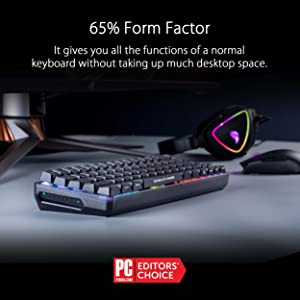 ASUS ROG Falchion NX 65% Wireless RGB Gaming Mechanical Keyboard | ROG NX Red Linear Switches, PBT Doubleshot Keycaps, Wired / 2.4G Hz, Touch Panel, Keyboard Cover Case, Macro Support