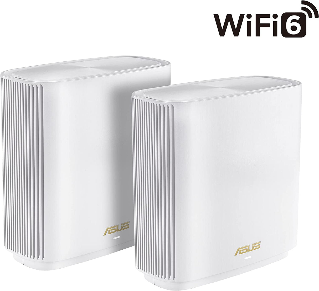ASUS ZenWiFi XT9 AX7800 Tri-Band WiFi6 Mesh WiFiSystem (2Pack), 802.11ax, up to 5700 sq ft &amp; 6+ Rooms, AiMesh, Lifetime Free Internet Security, Parental Controls, 2.5G WAN Port, UNII 4, White