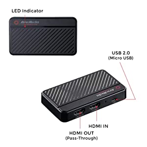 AVerMedia Live Gamer Mini Capture card, Video Stream and Record Gameplay in 1080p60 with HDMI pass-thru, Plug &amp; Play, on OBS, Xbox series x/s, PS5, Nintendo Switch, Windows 11 / MacOs12 (GC311)