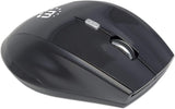 Manhattan Curve Wireless Optical Mouse - with Auto Power Management - for Laptops &amp; Computers - Black, 179386