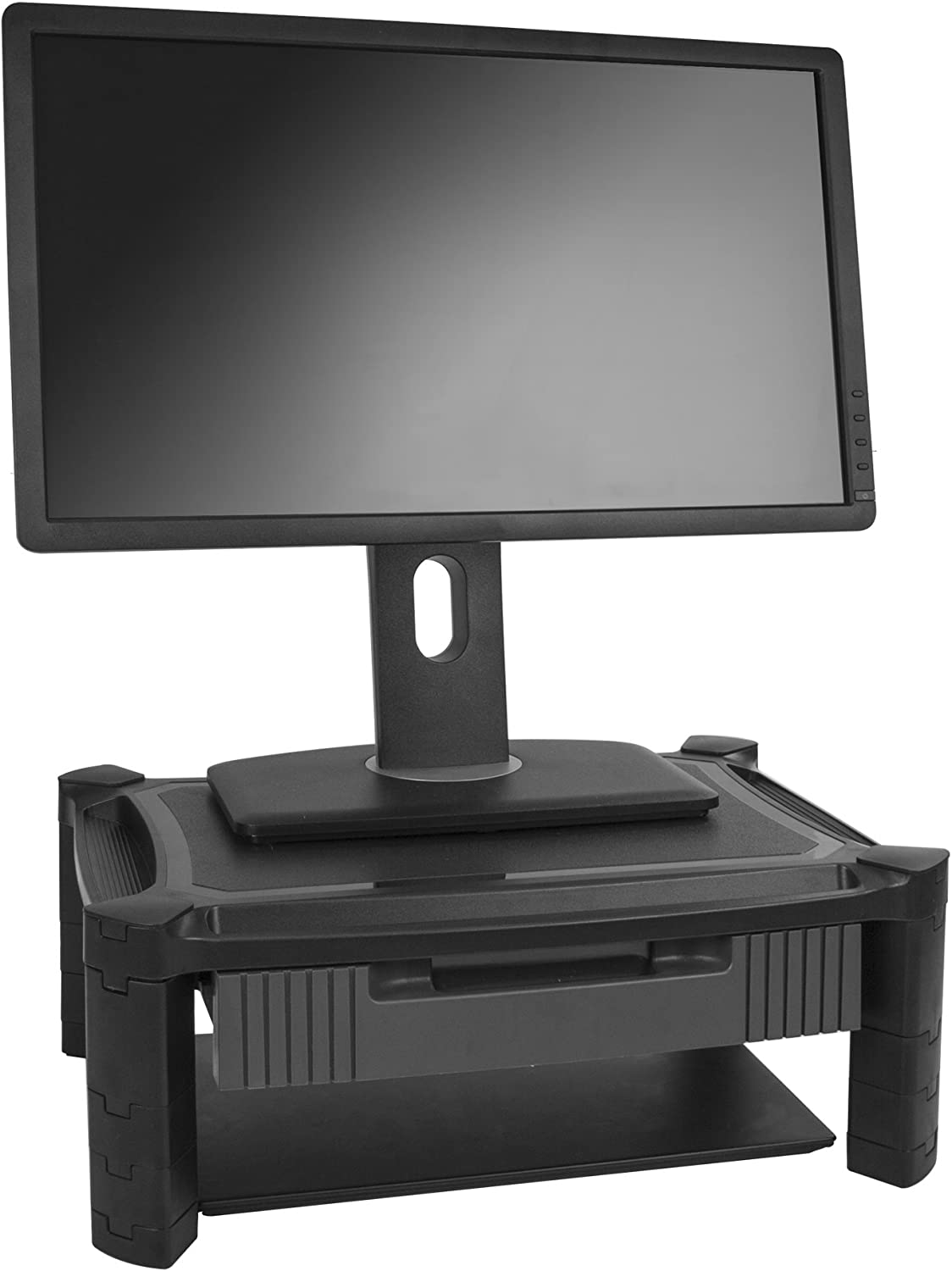 StarTech.com Adjustable Monitor Riser - Drawer - Monitors up to 32- Adjustable Height - Monitor Stand - Computer Monitor Riser (MONSTADJD) 6.6" x 13" x 17.1"