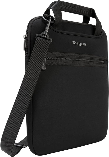 Targus Vertical Slipcase Secure Business Professional Travel Laptop Bag with Hideaway Handles, Cross Shoulder Strap, Protective Padding for 12-Inch Laptop, Black (TSS912) Slipcase 12 inch