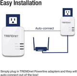 TRENDnet Powerline 1300 AV2 Adapter Kit, Includes 2 x TPL-422E Powerline Ethernet Adapters, IEEE 1905.1 &amp; IEEE 1901, Gigabit Port, Range Up To 300m (984 ft), Simple Installation, White, TPL-422E2K AV2 1300 Starter Kit
