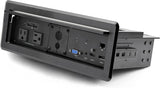 StarTech.com Conference Table Box for AV Connectivity &amp; Power/Charging - 4K HDMI Output with HDMI, DP, &amp; VGA Inputs, GbE, Audio - Charging Station w/ 2X USB-A &amp; 2X 120V UL AC Outlets (KITBXAVHDPNA)