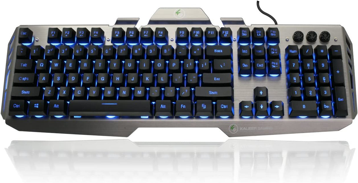 IOGEAR Kaliber Gaming HVER Aluminum Gaming Keyboard, Black/Gray,GKB704L-BK