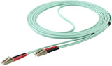 StarTech.com Aqua OM4 Duplex Multimode Fiber – 16 ft / 5m – 100 Gb – 50/125 – OM4 Fiber – LC to LC Fiber Patch Cable (450FBLCLC5)