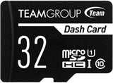 TEAMGROUP Dash Card 32GB for Dash Cam MicroSDHC UHS-I U1 High Compatibility Flash Memory Card with Adapter for Outdoor, Sports, Full HD Shooting