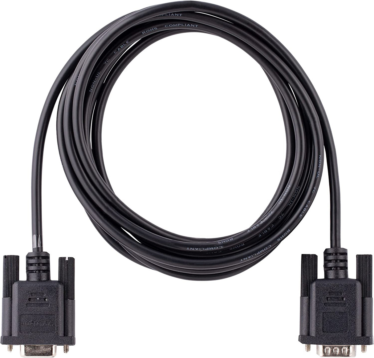 StarTech.com 3m RS232 Serial Null Modem Cable, Crossover Serial Cable w/Al-Mylar Shielding, DB9 Serial COM Port Cable Female to Male, Compatible w/DTE Devices, Black, F/M (9FMNM-3M-RS232-CABLE)