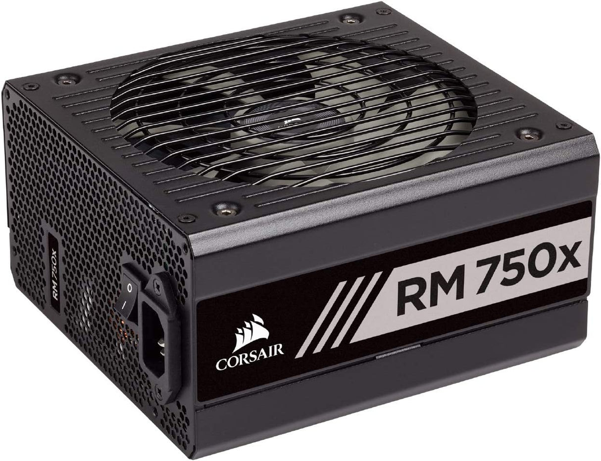 Corsair RMX Series, RM750x, 750 Watt, 80+ Gold Certified, Fully Modular Power Supply (Low Noise, Zero RPM Fan Mode, 105°C Capacitors, Fully Modular Cables, Compact Size) Black RM750x RMx