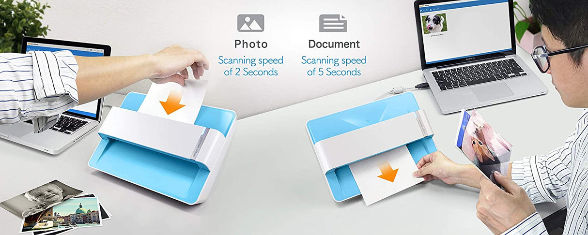 Plustek Photo Scanner - ephoto Z300, Scan 4x6 Photo in 2sec, Auto Crop and Deskew CCD Sensor. Support Mac and PC